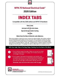 NFPA 70 National Electrical Code (NEC) Self-Adhesive Index Tabs 2026